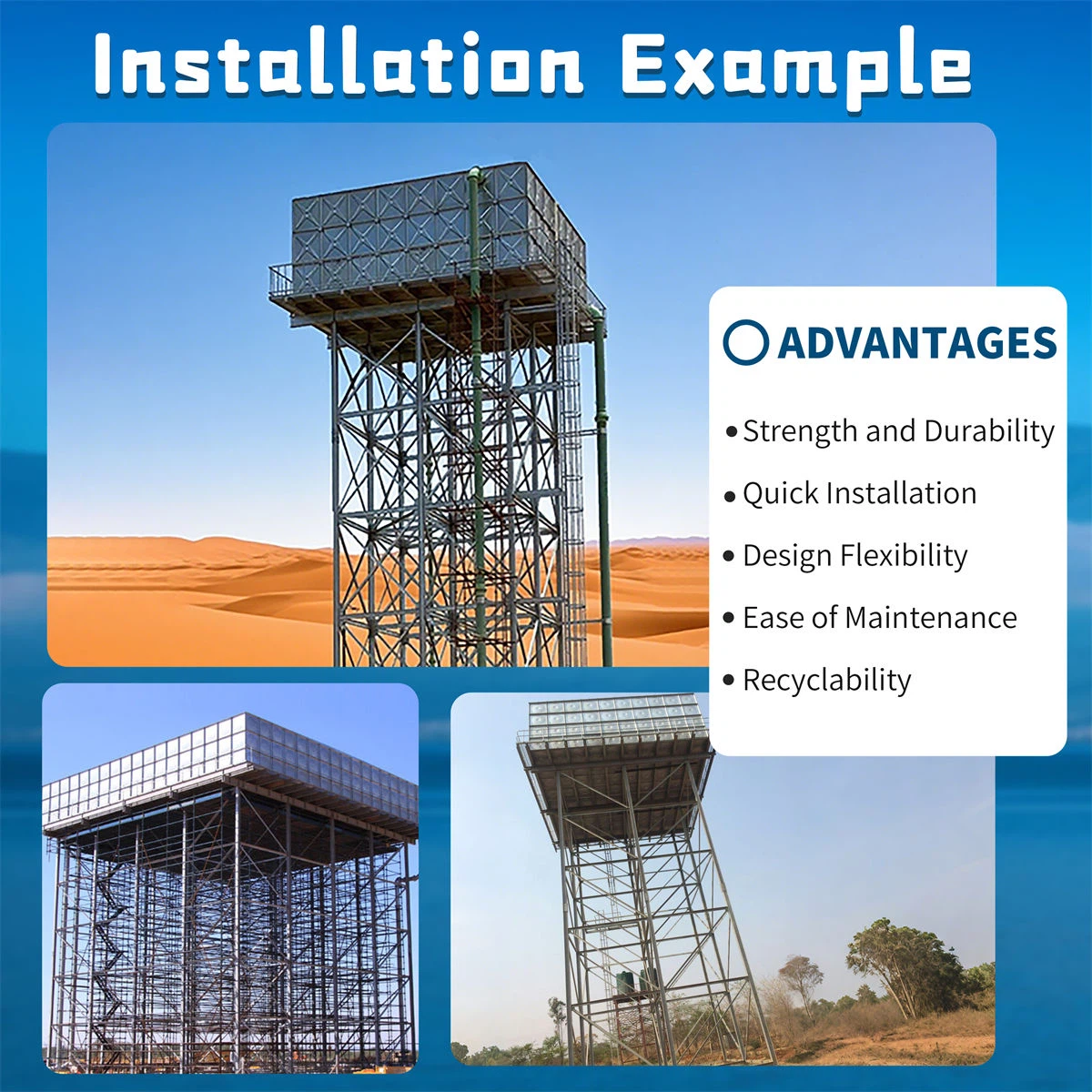 Tower Structure for Water Tank made in China Tower Structure for Water Tank made in China